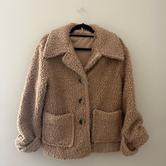 FREE PEOPLE So Soft Cozy Peacoat in Brown Size Small - Picture 9 of 13